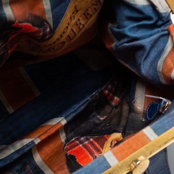 ALEXANDER MCQUEEN Blue Leather Elvie Satchel - Picture 7 of 8